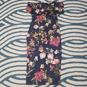 Floral Print BodyCon Ruffle Top Strapless Dress
